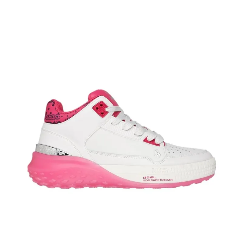 Snoop Dogg x Skechers Sizzle Cushioning Mid Top Training Shoes Women's White Pink-1