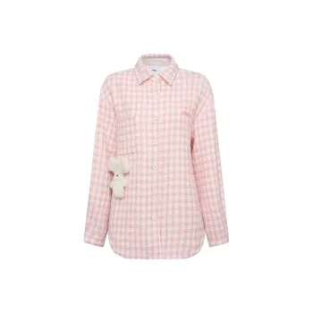 TSMLXLT Jackets Coats Women's Pink Plaid