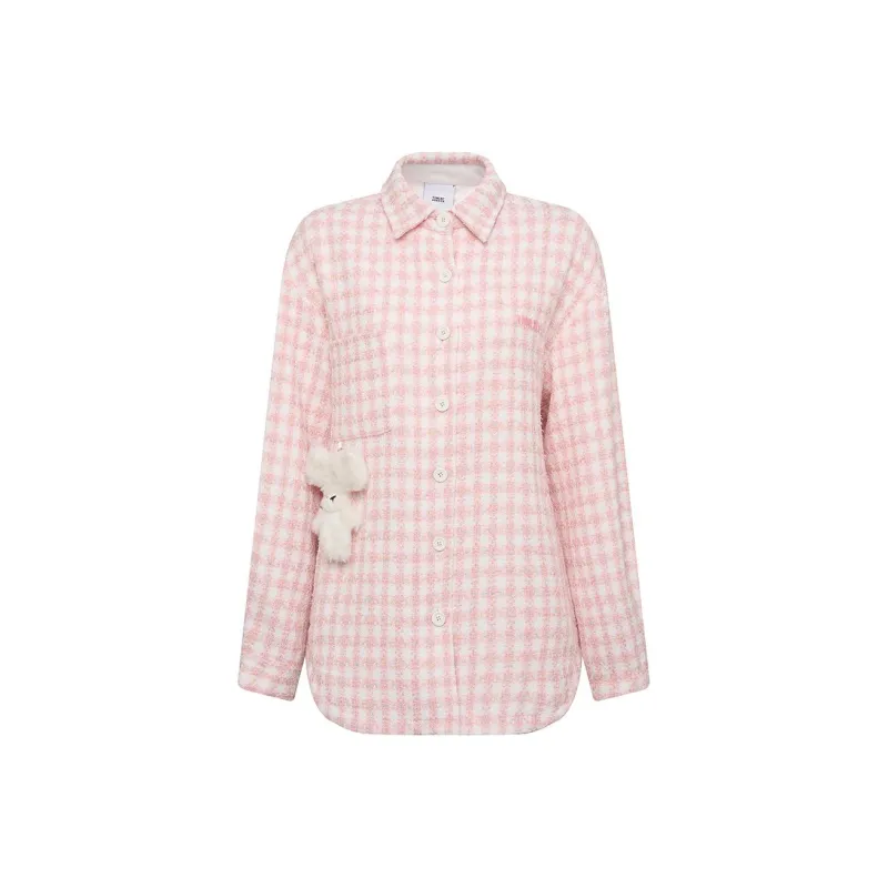 TSMLXLT Jackets Coats Women's Pink Plaid-0