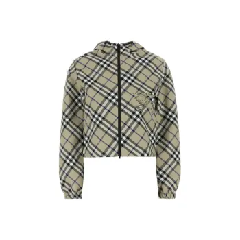 Burberry Checked Hooded Zip Up Reversible Jacket