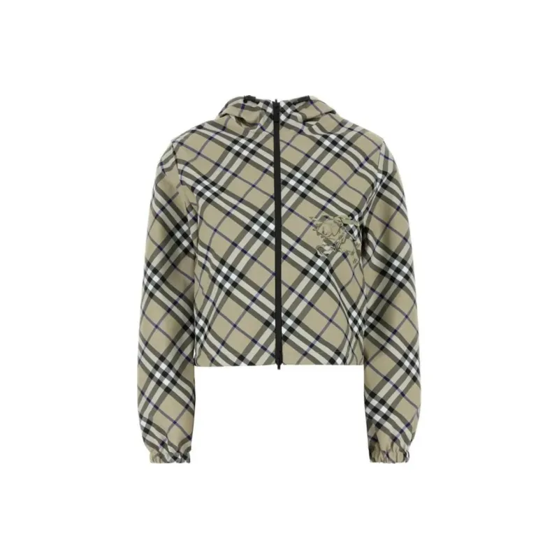 Burberry Checked Hooded Zip Up Reversible Jacket-0
