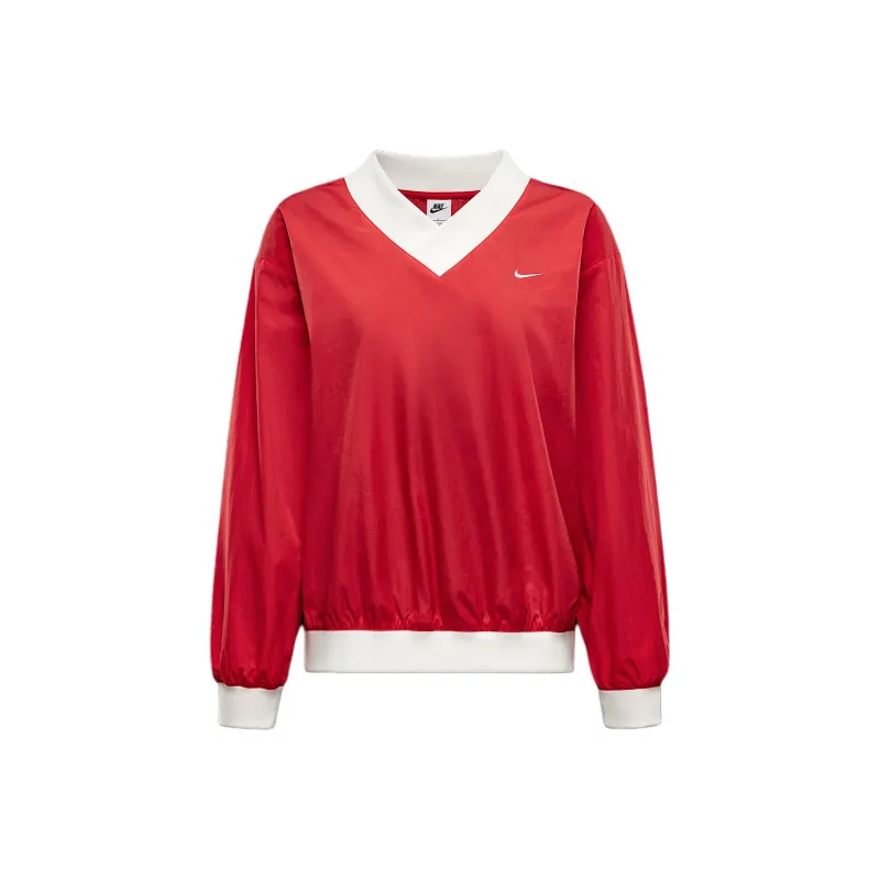 Nike Sportswear Essential Women's Loose Uv Woven Long Sleeve V Neck Top-0