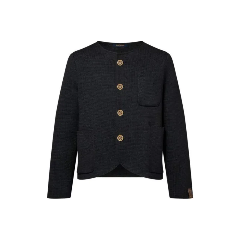 LOUIS VUITTON Collarless Knit Jacket-0