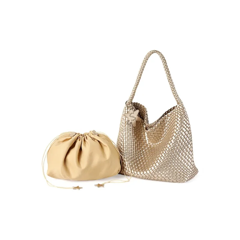 TUCANO PU Shoulder Bag Regular Women's Champagne Gold/Moonlight Silver-2