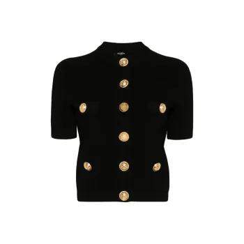 BALMAIN Logo Button Knitted Sweater