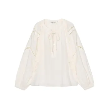 ZARA ZW Series Shirt Women's Raw White