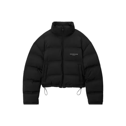 Puffy Wang Logo Printed Zip Up Puffer Jacket