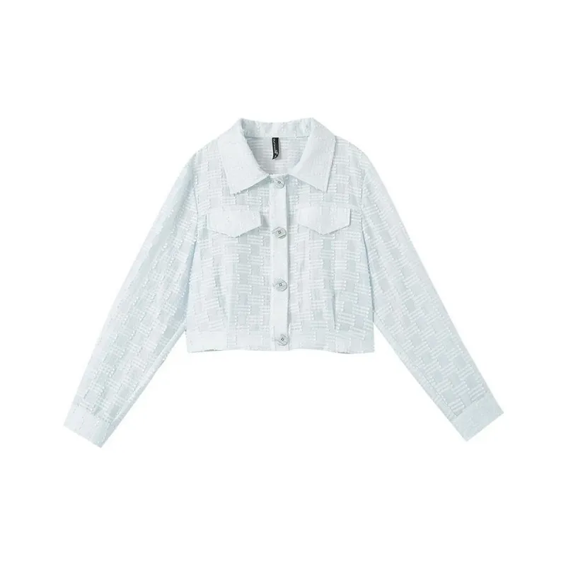 OUNIXUE Shirt Women's Light Blue-0