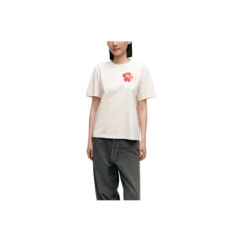 Marimekko SS24 T Shirt Women's Ecru Red Pink Light Purple