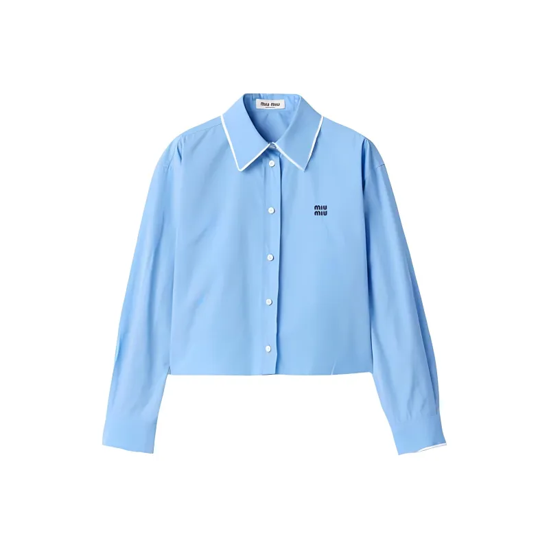 MIU MIU SS25 Shirt Women's Sapphire Blue-0