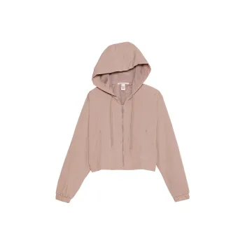 Victoria's Secret Parachute Cropped Weekender Jacket/Bare TC Jackets Coats Women's Taupe