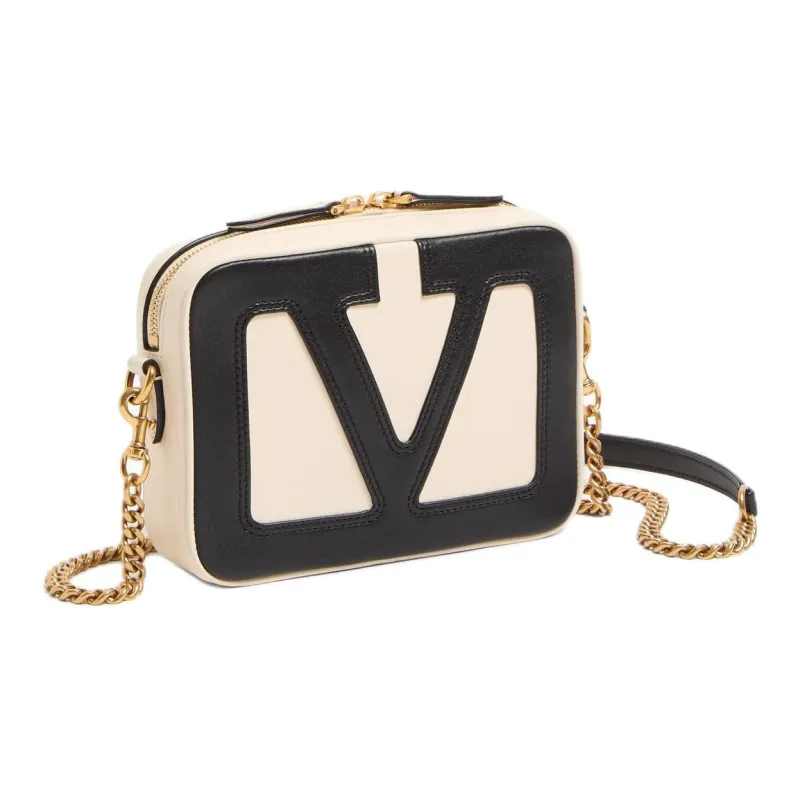 Valentino GARAVANI Nappa Leather Shoulder Bag Women's Butter & Black-1