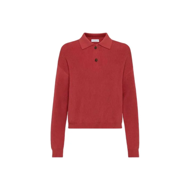 Brunello Cucinelli Ribbed Polo Top-0