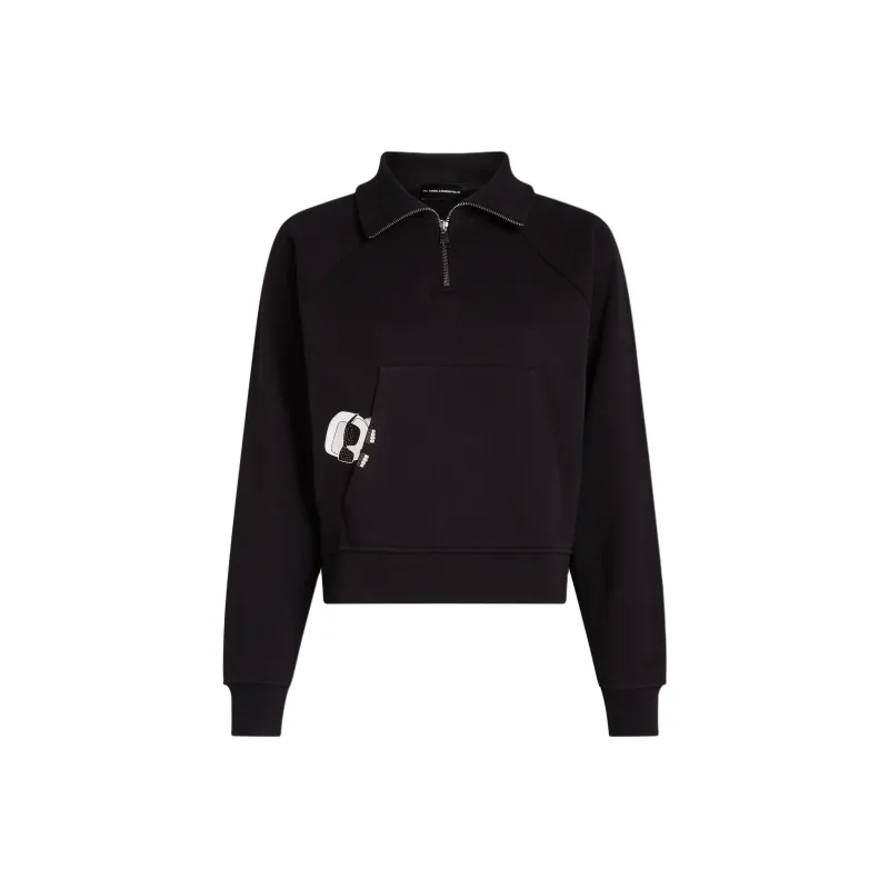 Karl Lagerfeld Ikon Peak a boo Half zip Sweatshirt-0
