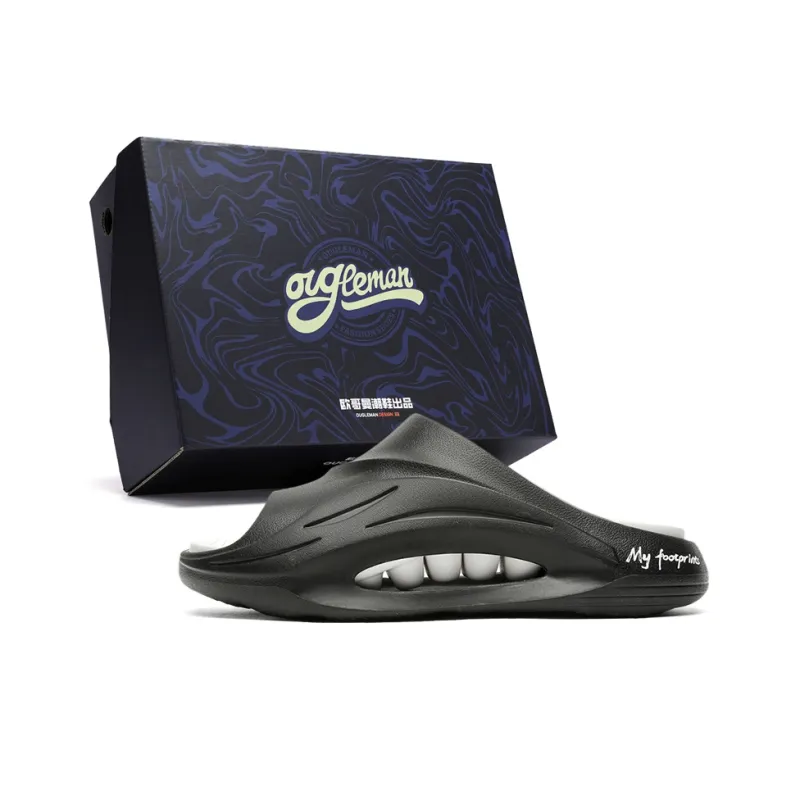 OUGLEMEN Slip Resistant Odor Resistant Slide Slippers Unisex-10