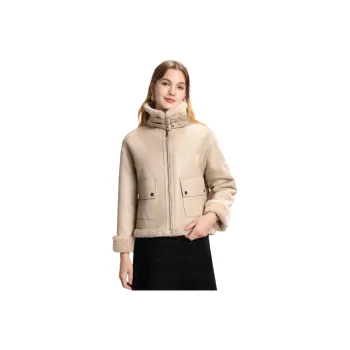 FENHONGMALI Jackets & Coats Women's Oat/Almond Camel