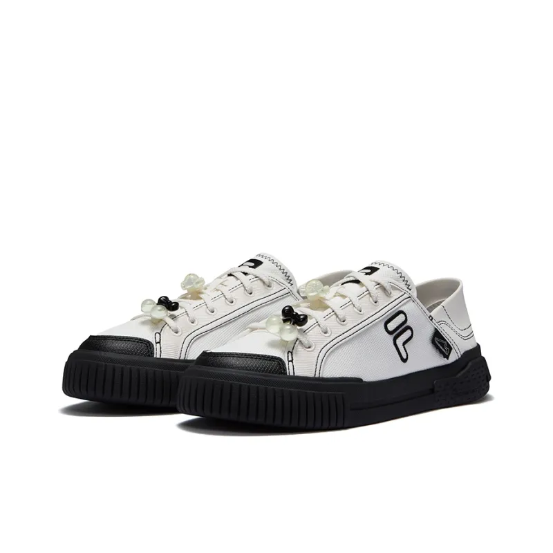 FILA FUSION Wallride Low Top Skateboard Shoes Women's Black White-1