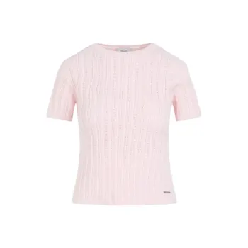 Erdem Short-sleeve Pointelle-knitted Top