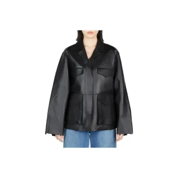 TOTEME Zipped Wide sleeve Leather Jacket