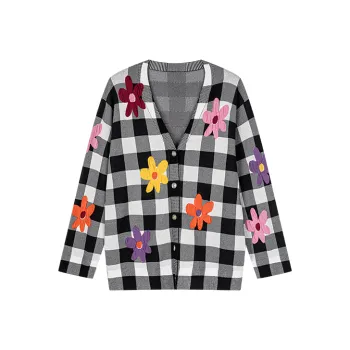 UOOYAA Knitwear Women's Plaid