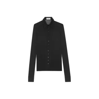 SAINT LAURENT Semi-Sheer Buttoned Shirt