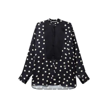 Stella McCartney Polka Dot Drop-Shoulder Blouse