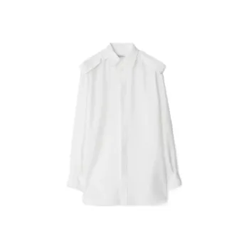 Burberry Shoulder Button Silk Shirt Grain