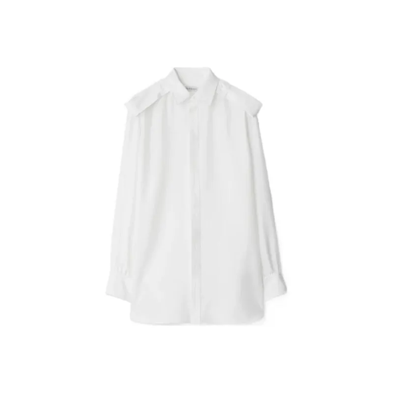 Burberry Shoulder Button Silk Shirt Grain-0