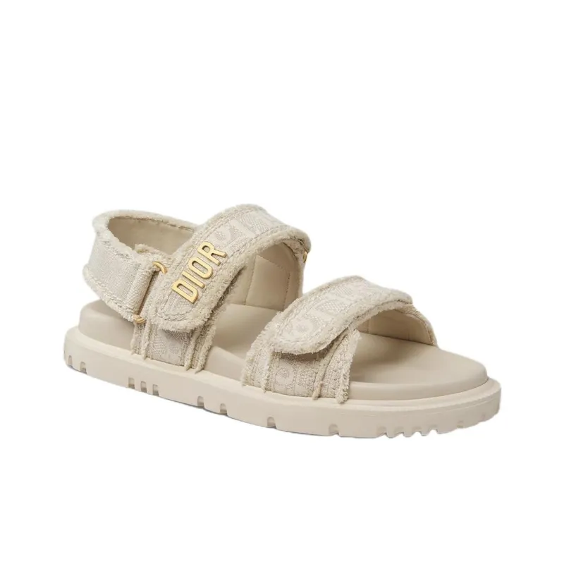 DIOR DiorAct One Strap Sandals Women's Light Beige-2
