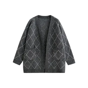Initial Language Knitwear Women's Black Gray