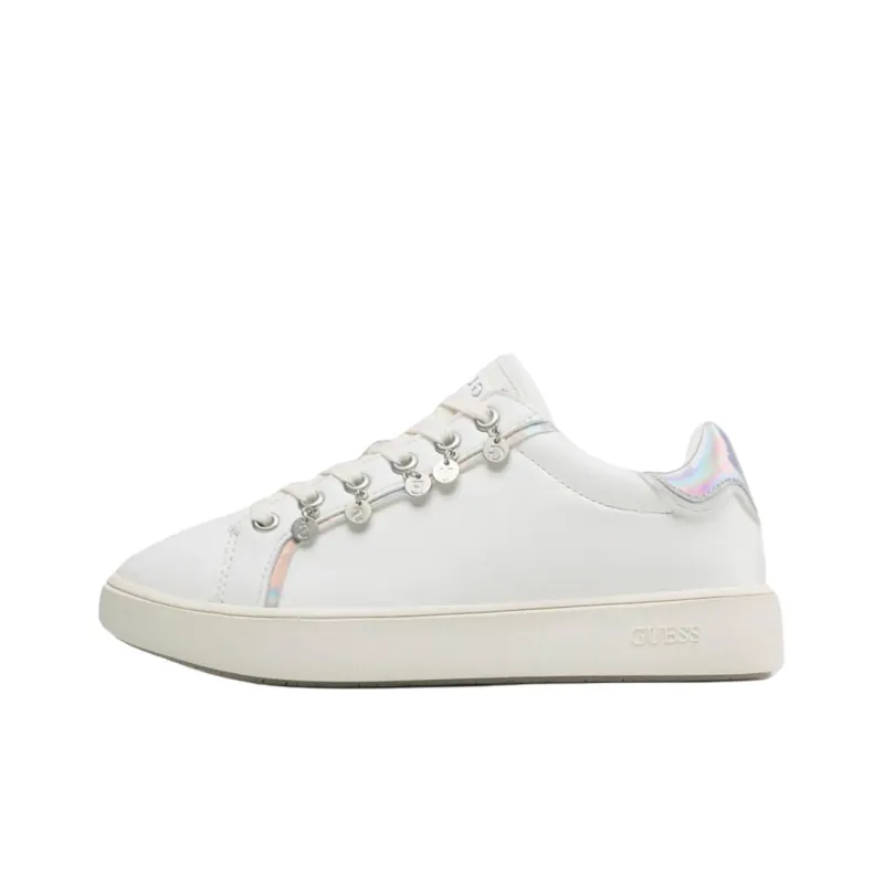 GUESS Logo Mely Abrasion Resistant Low Top Skateboard Shoes Women's White-0