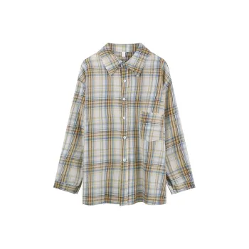 SUNSUNTOWN Shirts Women's Plaid