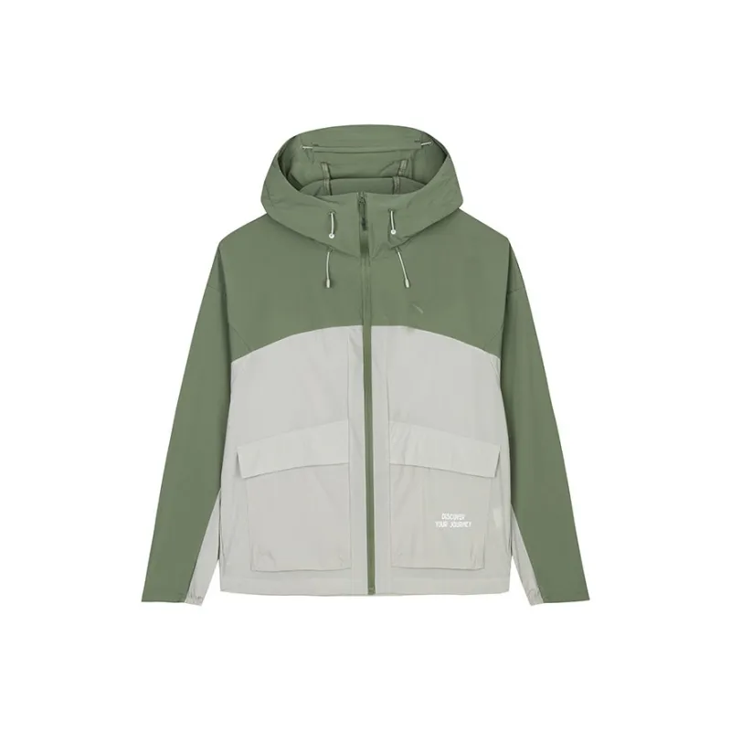 Anta x National Geographic Jackets Coats Women's Stone Green/Jade Gray-0