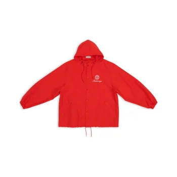 Balenciaga Jackets Coats Loose Fit Style Women's Red