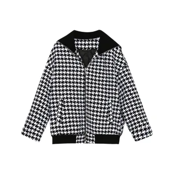 Wbwq Jackets Coats Women's Black Houndstooth