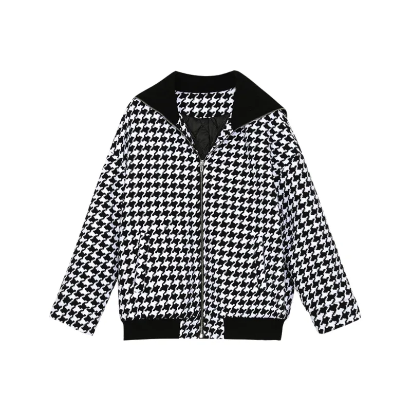 Wbwq Jackets & Coats Women's Black Houndstooth-0