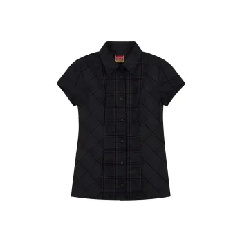 Safarispot 1/2 S CLEF CHECKED HALF LINE SHIRTS Shirt Women's Gray/Gray
