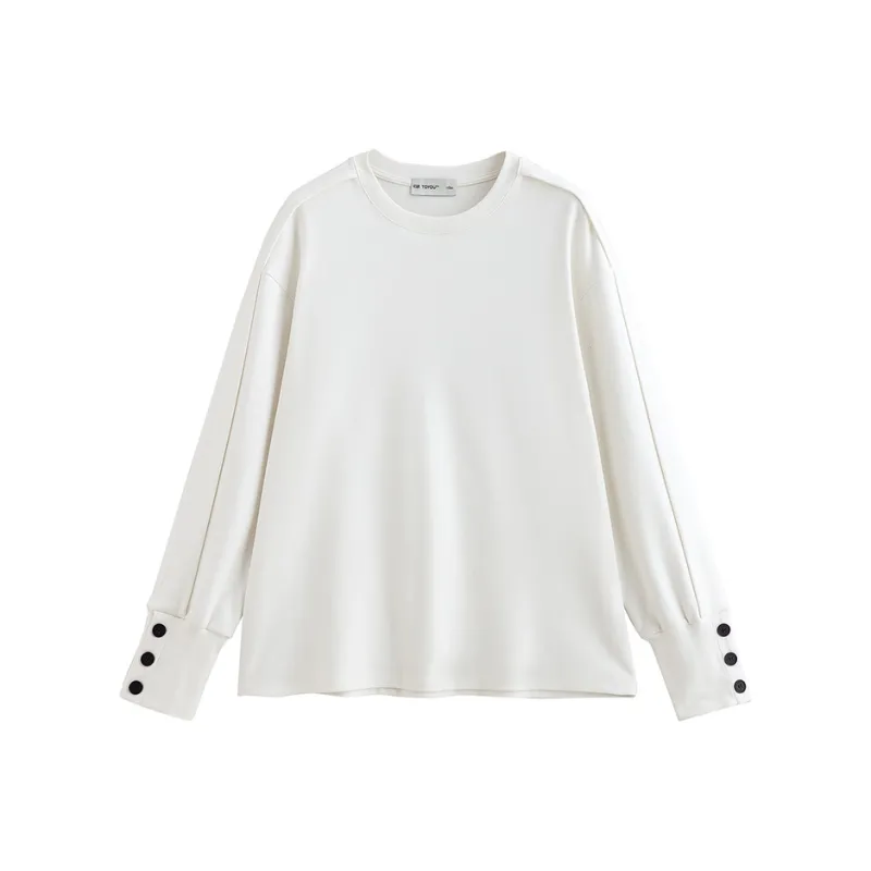 Initial Language Drop Shoulder Sleeve T Shirt Women's-1