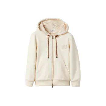 MIU MIU Logo Patch Zipped Hoodie