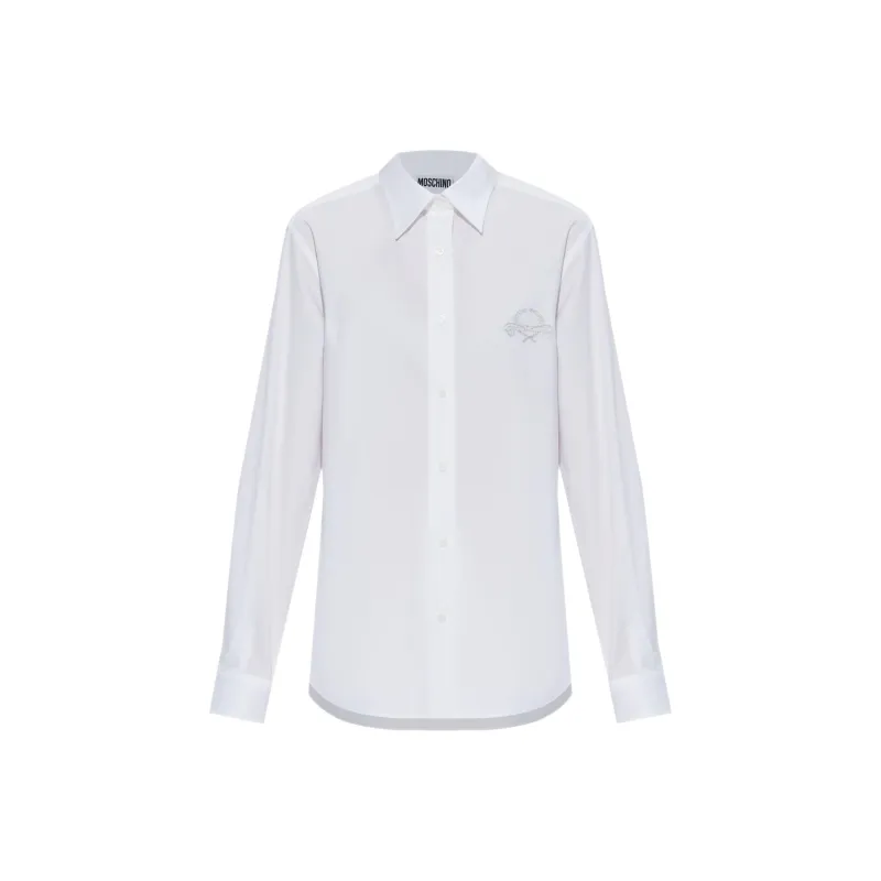 MOSCHINO Logo Embroidered Button Up Shirt-0