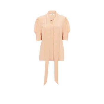 Chloé Tied Neck Puff Sleeved Blouse