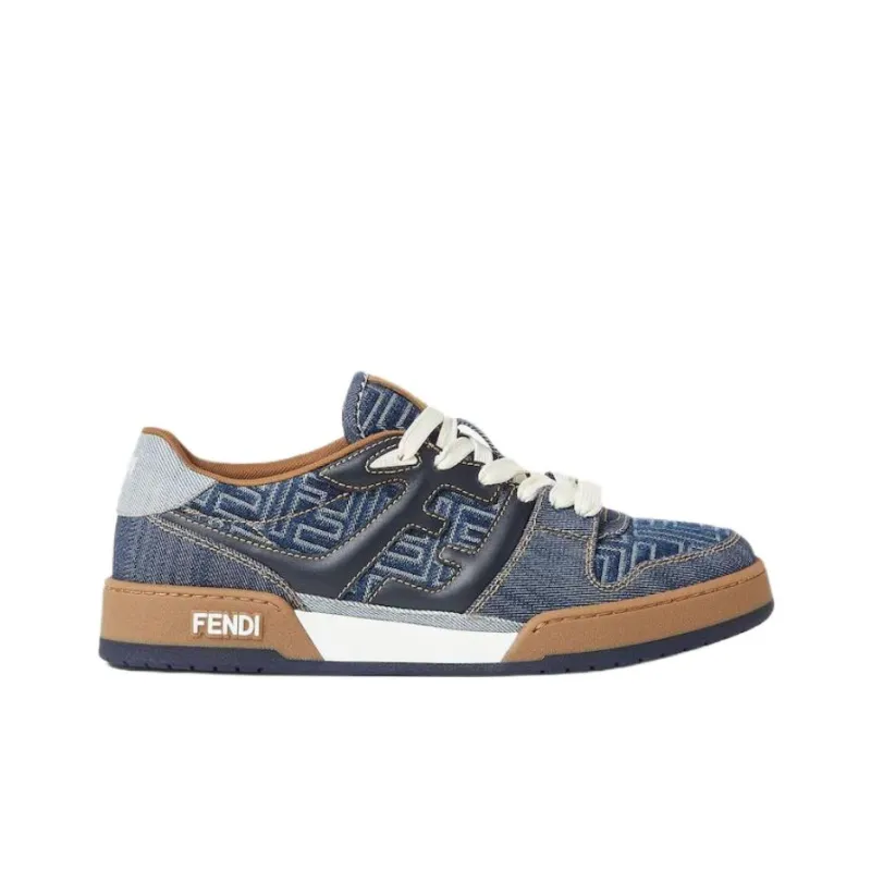 FENDI Match Low Top Skateboard Shoes Men's Blue-1