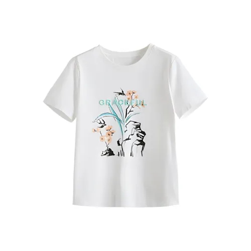 LUYOUYE Regular T Shirt Women's White