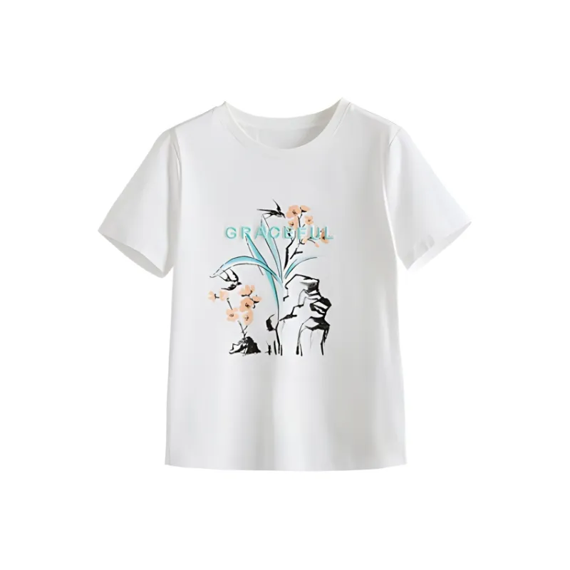 LUYOUYE Regular T Shirt Women's White-0