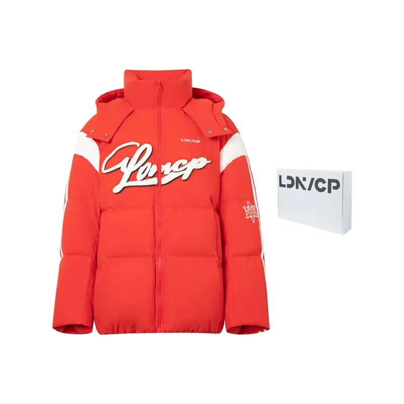 CHENPENG LDN Letter Hooded Down Jacket Women's-3