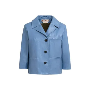 MARNI Cropped sleeve Goatskin Leather Jacket