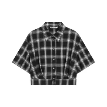 Broadcast Shirt Women's Jet Black Plaid