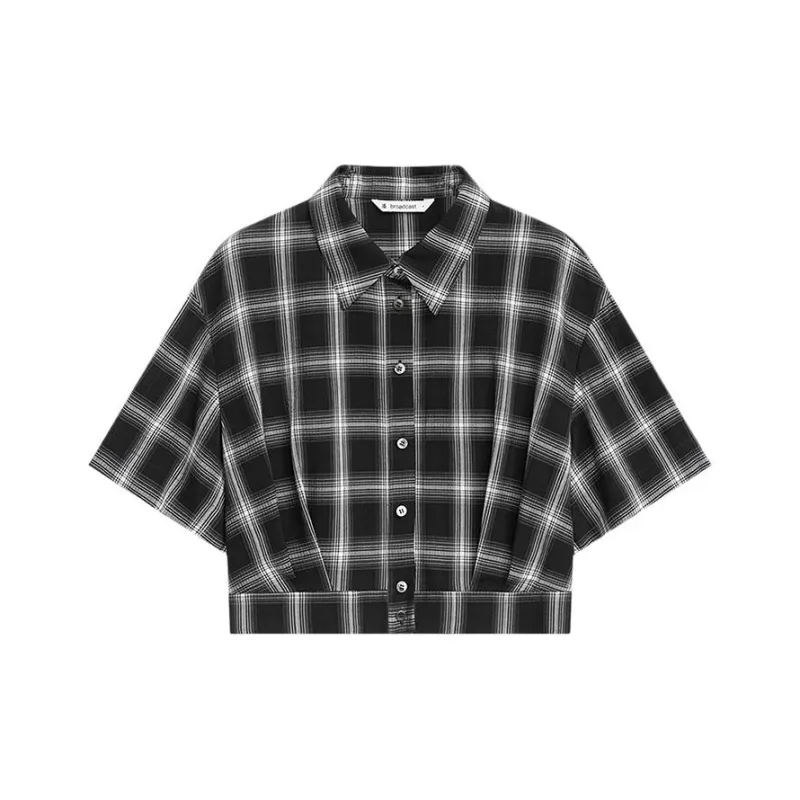 Broadcast Shirt Women's Jet Black Plaid-0