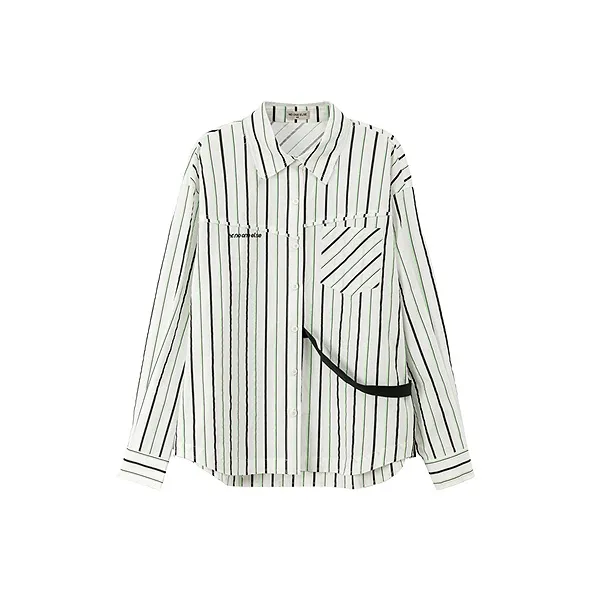 NO ONE ELSE Shirt Women's Green Stripes-0