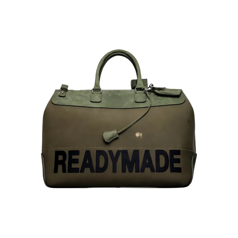 READYMADE Canvas Blended With Cotton Gym Bag Canvas Bag Shoulder Bag Crossbody Bag Handbag Large Size Women's Green-0